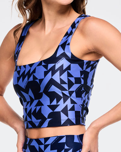 Zumba Out Loud Square Neck Crop Tank With Shelf Bra