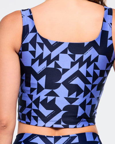 Zumba Out Loud Square Neck Crop Tank With Shelf Bra