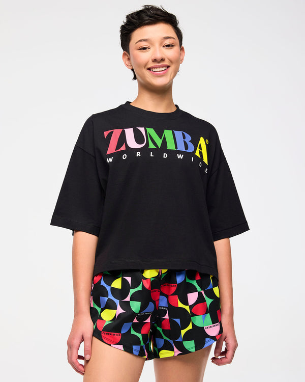 Zumba Haus Oversized Boxy Top - Black