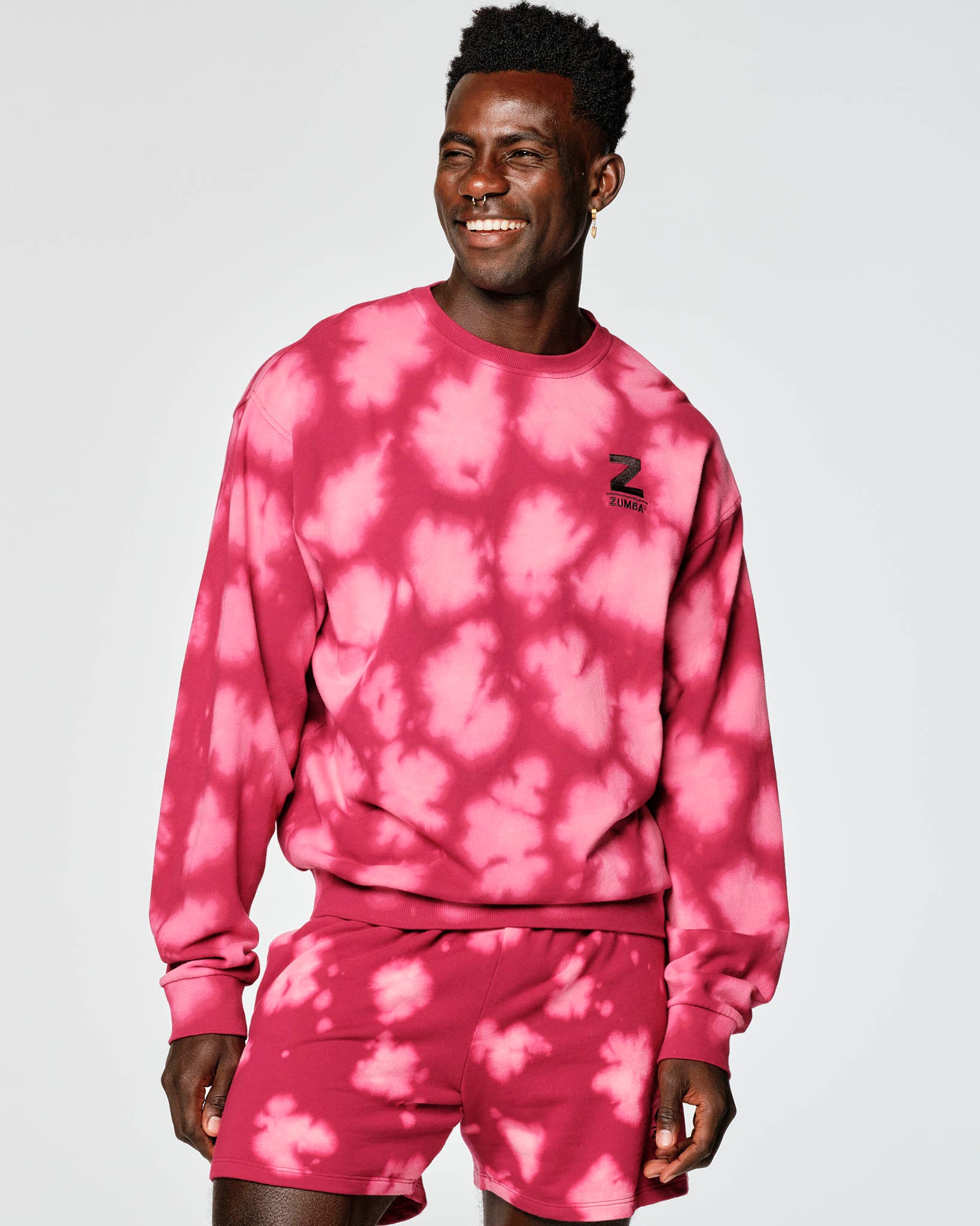 Pink and black tie dye sweatshirt hot sale