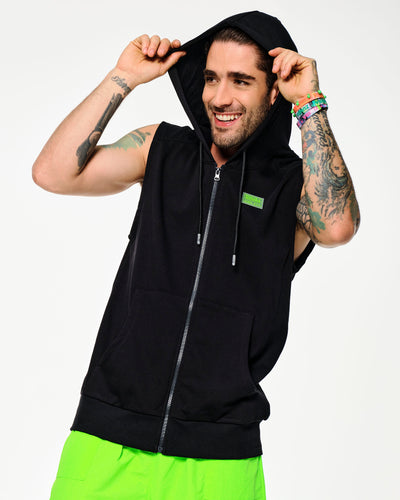 Zumba Glow Sleeveless Zip-Up Hoodie