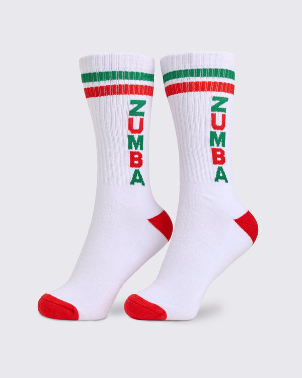 Zumba Holiday High Socks - White