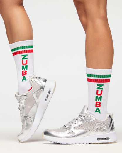 Zumba Holiday High Socks - White