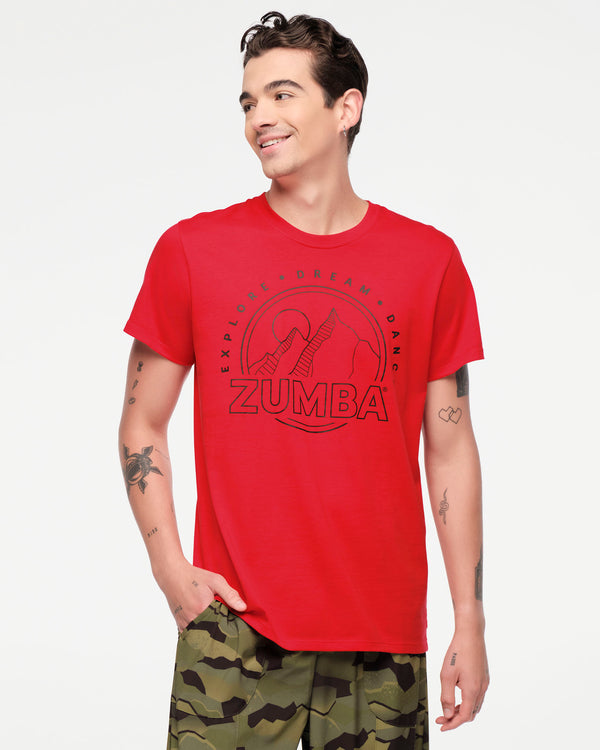 Zumba Explore Crew Neck Tee - Viva La Red