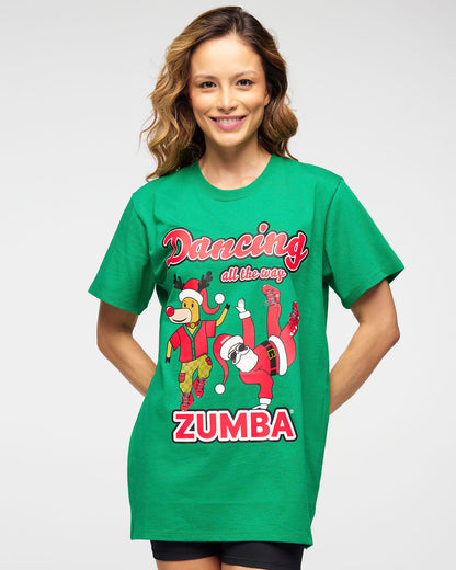 Zumba Holiday Crew Neck Tee - Green