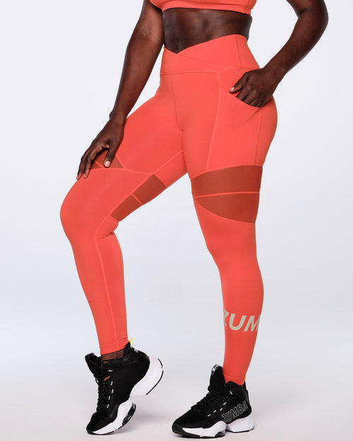Zumba Wear 'Z' Logo Stretch Marvelous Athletic Leggings Womens Size Medium  Black