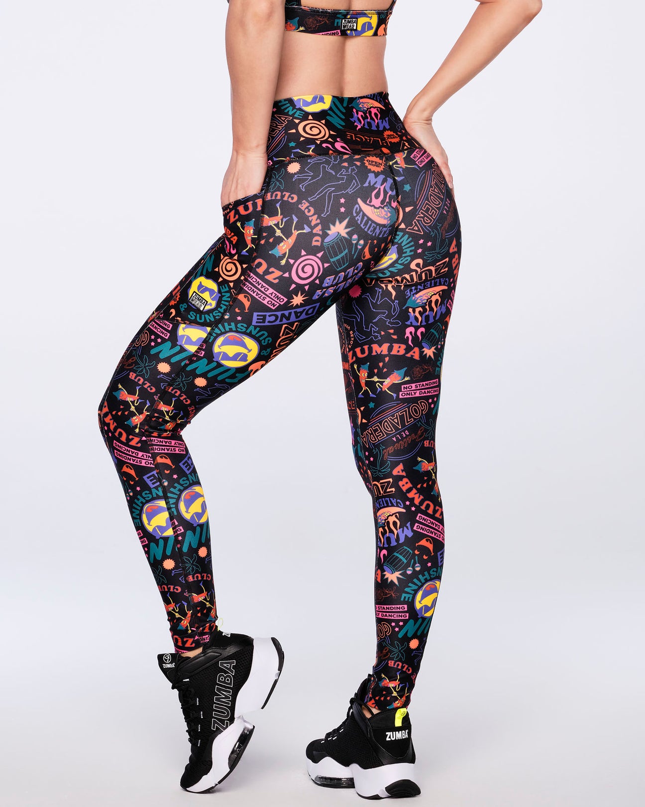 Zumba Dance In Color High Waisted Ankle Leggings - Z1B01294 - XS