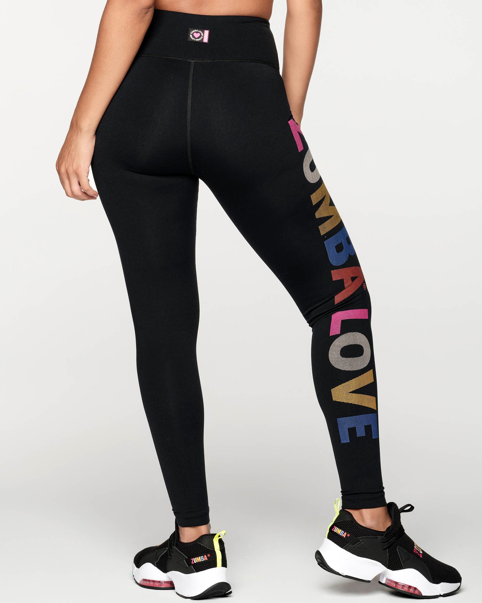 Zumba Now High Waisted Ankle Leggings ~ Bold Black ~ XS S M ~ New