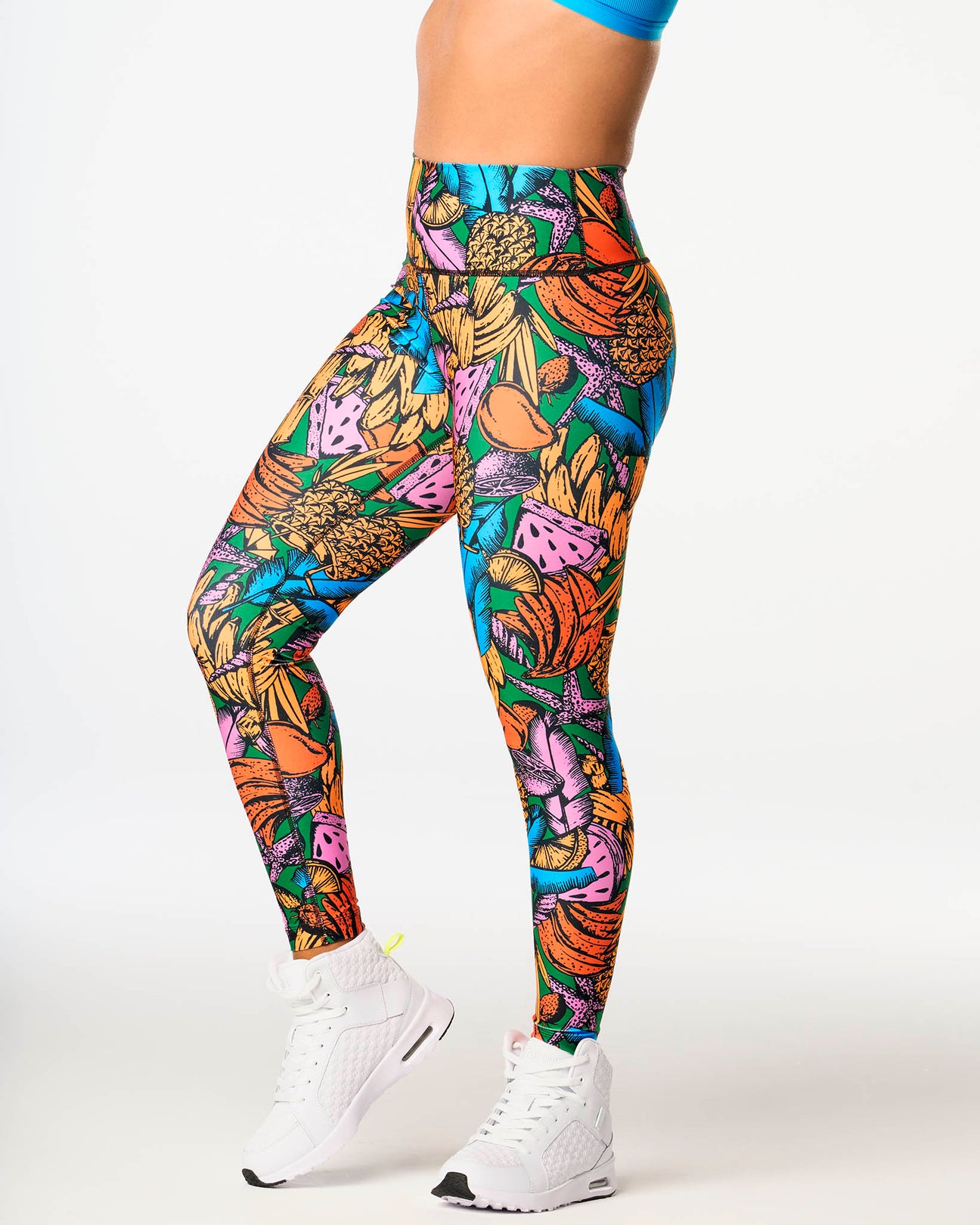 Zumba Fun & Sunshine High Waisted Ankle Leggings - Purple Pop Z1B000098