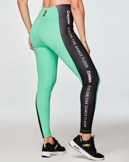 Zumba X Crayola Dance In Color High Waisted Ankle Leggings